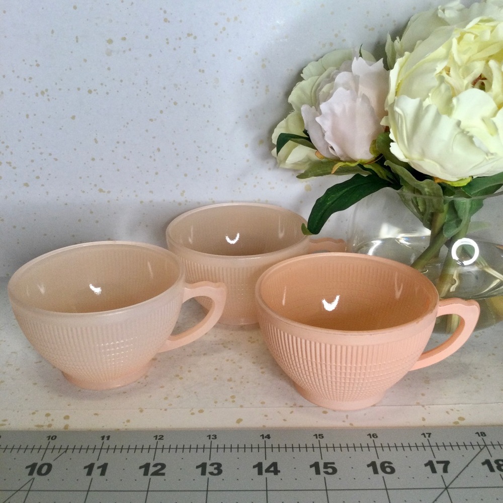 Dominion Glass - Pink Saguenay Pattern, Trio of Cups
